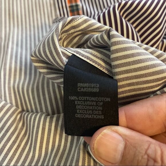 Robert Graham X Large Purple and White Striped LS Shirt100% Cotton - Picture 3 of 8